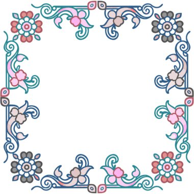 Çiçekli çiçek süslemesinin vektör çizimi