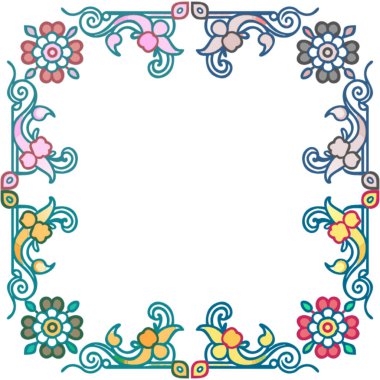 Dekoratif çerçeve çiçek tasarım