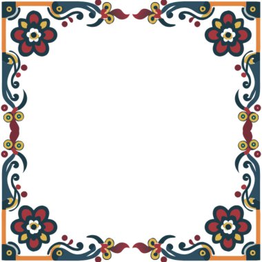 Arkadaki çiçeklerin çerçevesi. vektör illüstrasyonu