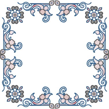 çerçeve çiçek ve yaprak ile