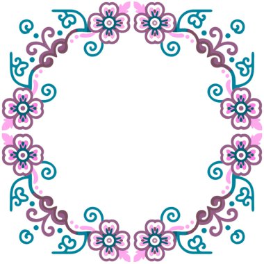 çiçekler ve yapraklar ile çerçeve