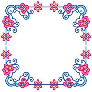 Çiçek çerçevesinin vektör illüstrasyonu