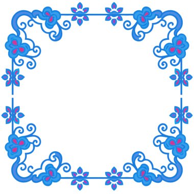 Vintage tarzında vektör çiçek çerçevesi, retro kart, davetiye, düğün