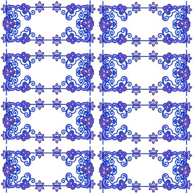 Dekoratif elementlerle kusursuz desen.