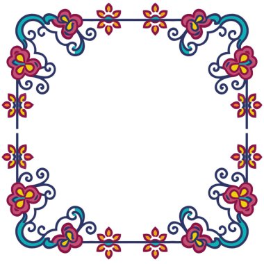 Kartpostal ve davetiye için güzel çiçek süslerinin vektör çizimi