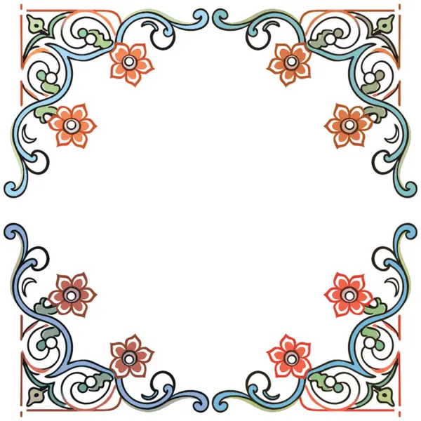 Etnik tarzda vektör çiçek süsü.