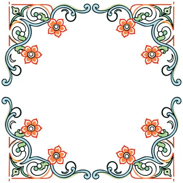 Kartpostal için güzel çiçek süslerinin vektör çizimi