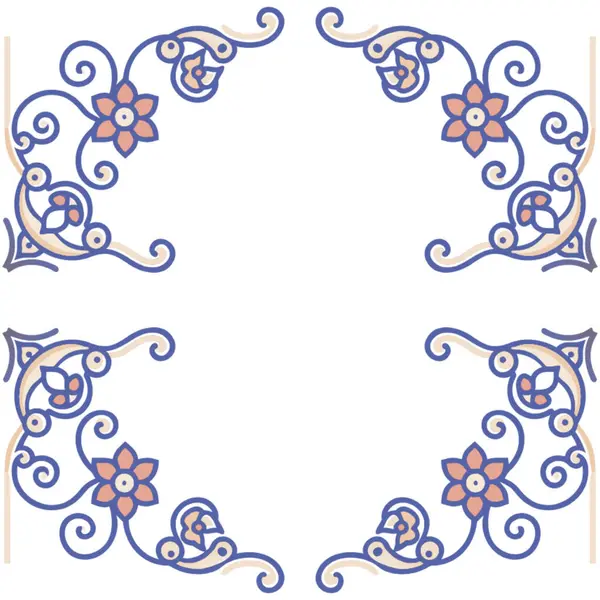 Klasik çiçekli süs. retro tasarım.