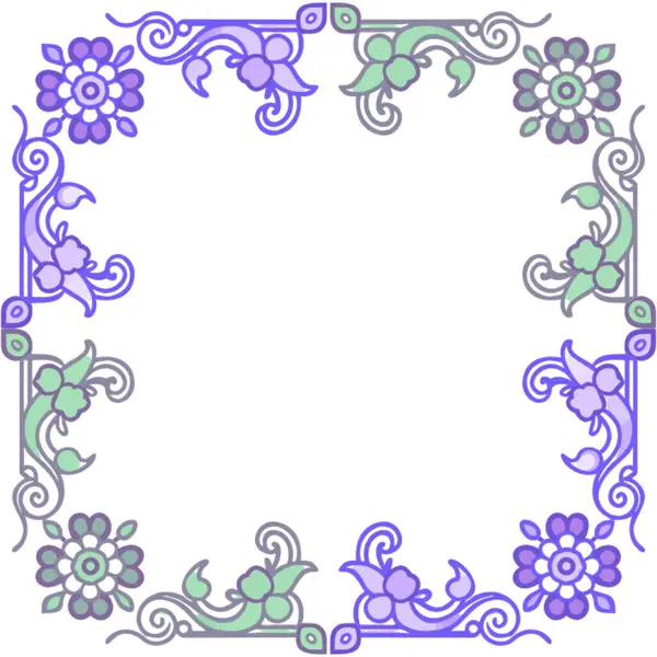 Çiçek kenarlıklı dekoratif çerçeve
