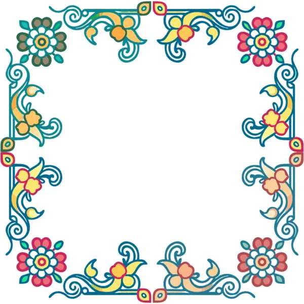 Çiçek kenarlığının vektör illüstrasyonu