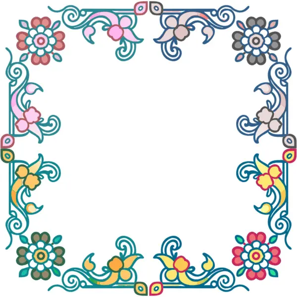 Dekoratif çerçeve çiçek tasarım