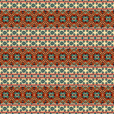 Etnik ve pürüzsüz bir örüntünün vektör çizimi