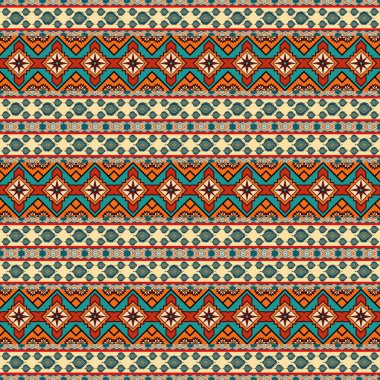 Etnik geometrik elementlerle kusursuz desen