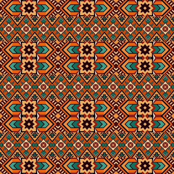 Renkli geometrik süslemelerin kusursuz etnik deseni