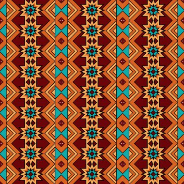 Etnik boho kusursuz desen. Geleneksel süs. kabile geçmişi. Renkli motif. tekstil uyumluluğu.