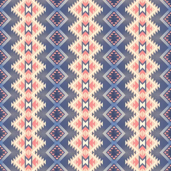 Soyut geometrik şekilli dikişsiz suluboya desen. Pembe ve mavi renkli arkaplan.