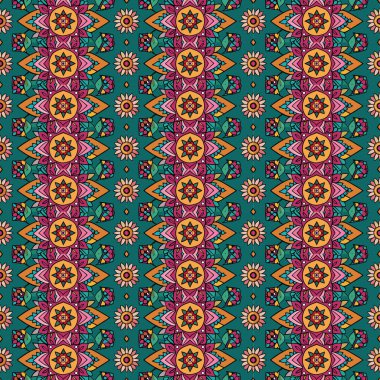 etnik çiçek seamless modeli