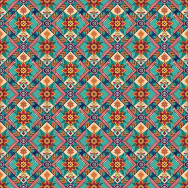 Etnik rengarenk elementlerin pürüzsüz örüntüsü