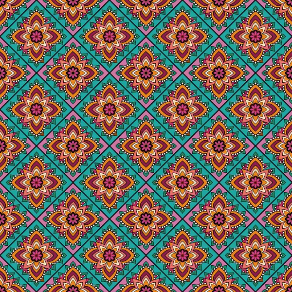 Soyut etnik otantik simetrik desen süs dekoratif Kaleidoscope hareketi geometrik daire ve yıldız şekli