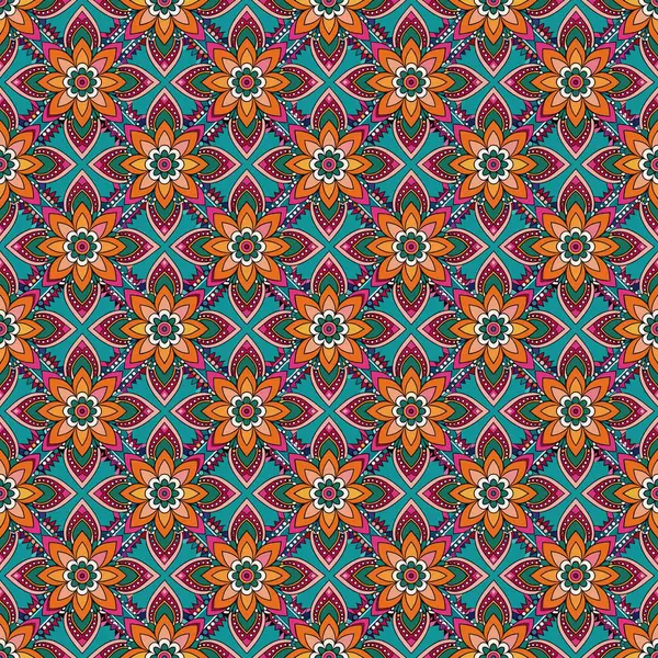 Beyaz üzerine renkli süs olan çiçek desenli vektör deseni. Kusursuz çiçek deseni.