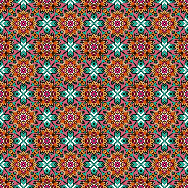 Renkli çiçeklerle kusursuz bir desen. Tekstil için çiçek deseni, ambalaj kağıdı, paket baskısı, kumaş.