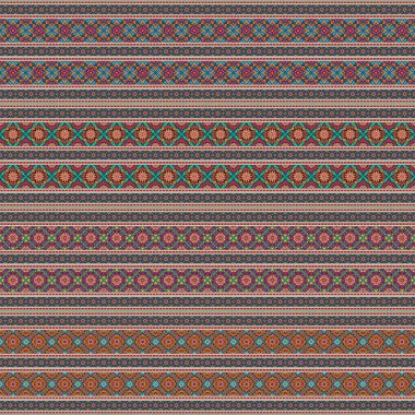 Etnik geometrik elementlerle kusursuz desen