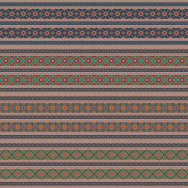 Kabile etnik unsurlarıyla renksiz desen. vektör illüstrasyonu