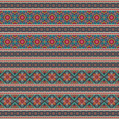 Etnik çiçek seamless modeli. Soyut dekoratif desen