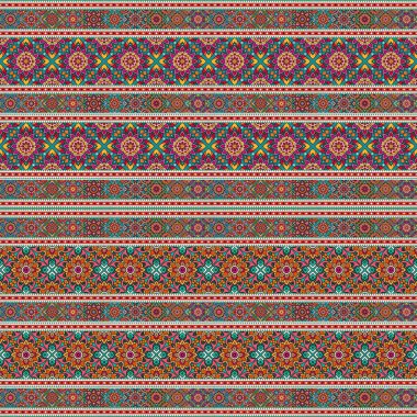 Etnik çiçek süsü. Kusursuz arkaplan, el çizimi