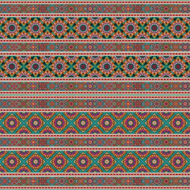 Kabile etnik süsü ile kusursuz desen, renkli arkaplan vektör çizimi.