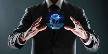 iş ve teknoloji, hologram arayüz kavramı, sanal ekran ve sanal gerçeklik kavramı