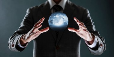 küresel iş konsepti. karışık ortam