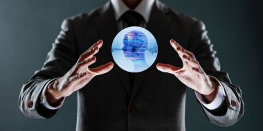 Küresel bağlantı kavramını gösteren iş adamlarının kapatılması.