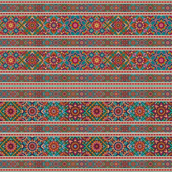 renkli etnik desenli kumaş tasarımı