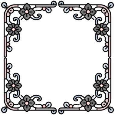 Vektör çiçek süsü. Çiçekli çerçeve.