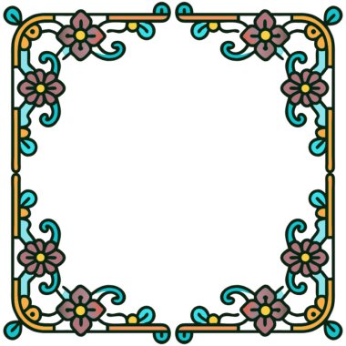 Klasik çiçekli süs çerçevesi.