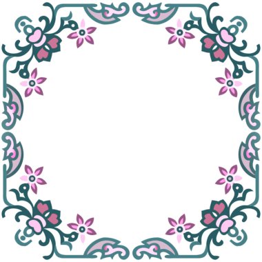 Çiçek ve yapraklardan çerçeve.