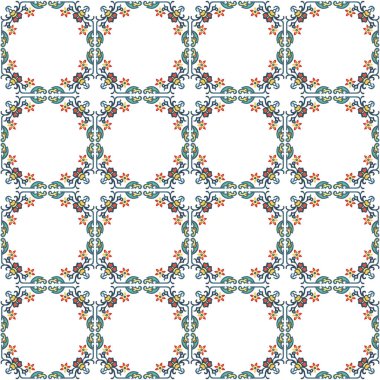 Dekoratif elementlerle kusursuz desen.