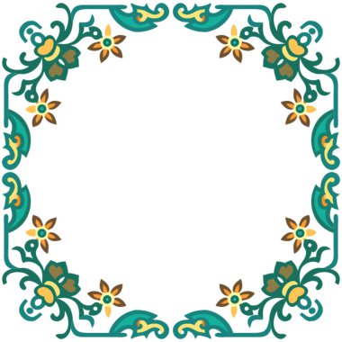 Çiçek ve yaprakların çerçevesi şeklinde çiçek süsü..