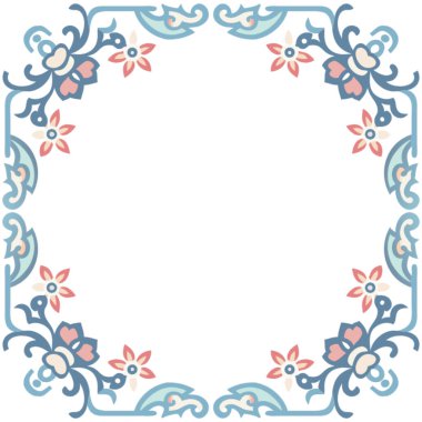 Çiçek süsü. Tebrik kartı, poster veya broşür çerçevesi