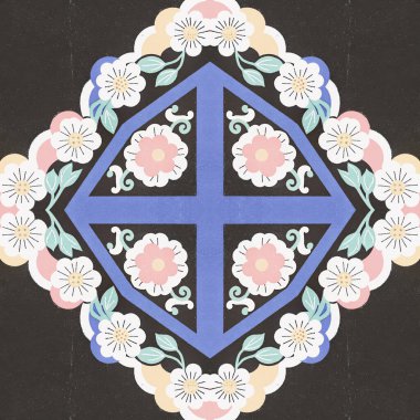 Soyut renkli çiçek seamless modeli