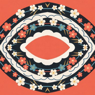 Şekillendirilmiş çiçeklerle kusursuz desen