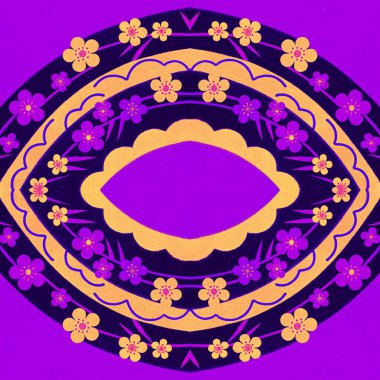 Bir motifin dairesel motifi, vektör