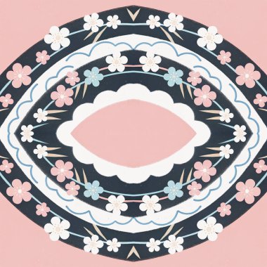 Çiçekler ve bitkiler ile soyut ve pürüzsüz desen çizilmiş vektör el.