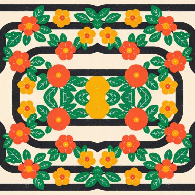 Kusursuz çiçek deseni. Vektör illüstrasyonu