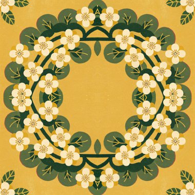 Vektör ve illüstrasyonda kusursuz çiçek deseni.