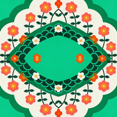 Çiçeklerin kusursuz arkaplanının vektör çizimi