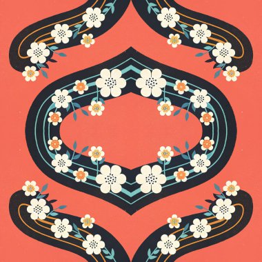 Soyut, dikişsiz çiçek deseni