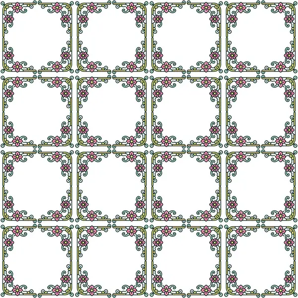 Dekoratif çiçeklerle kusursuz desen, elementler