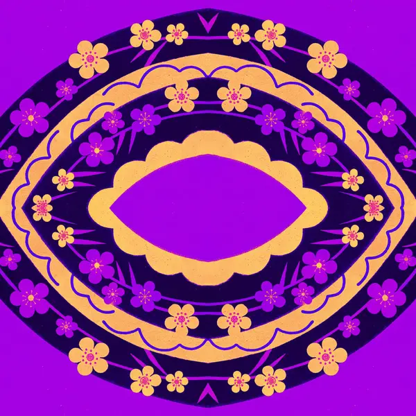 Bir motifin dairesel motifi, vektör